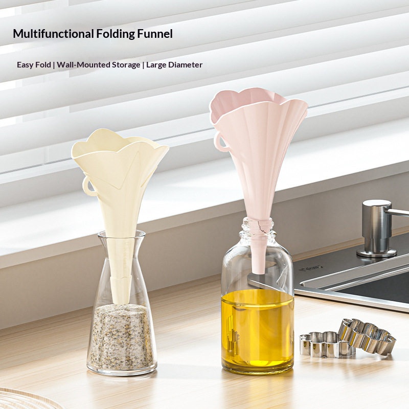 Kitchen Gadgets Small - 2/6 Stück Lebensmittelechter Zusammenklappbarer Küchentrichter mit