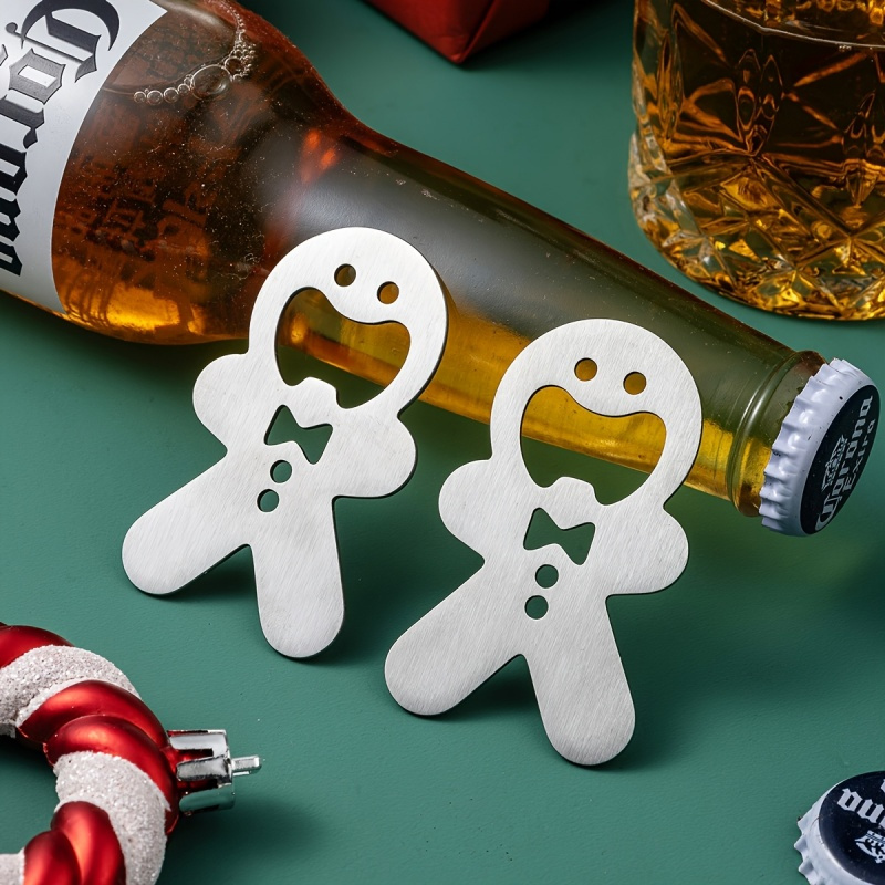 Kitchen Gadgets For Gifts - Lebkuchenmann Flaschenöffner aus Edelstahl, Bierflaschenöffner, Weihnachtsfeier,