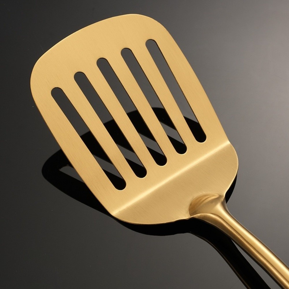 Kitchen Gadgets Gold - Edelstahl Küchenutensilien-Set Hitzebeständige Antihaft-Kochspatel Schaber Küchen-Gadgets