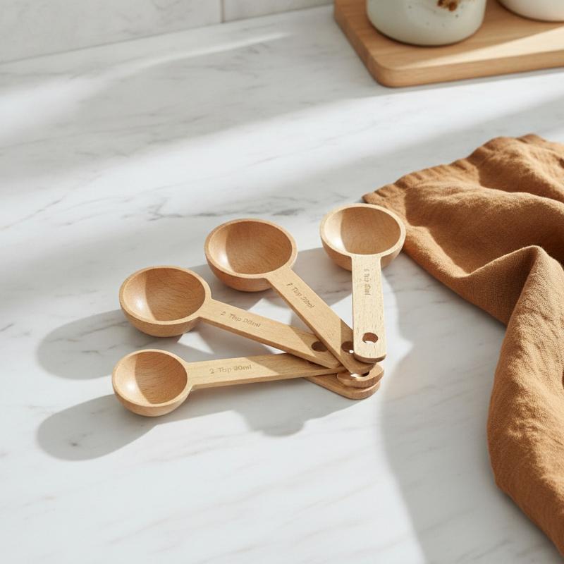 Kitchen Gadgets For Gifts - Holz-Messlöffel 7,5-45ML Tragbarer Buchen- und Walnuss-Messlöffel