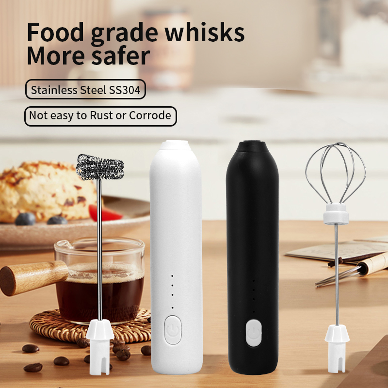 Quirky Kitchen Gadgets - 2-in-1 elektrischer Kaffeeaufschäumer + Schneebesen, kabellose