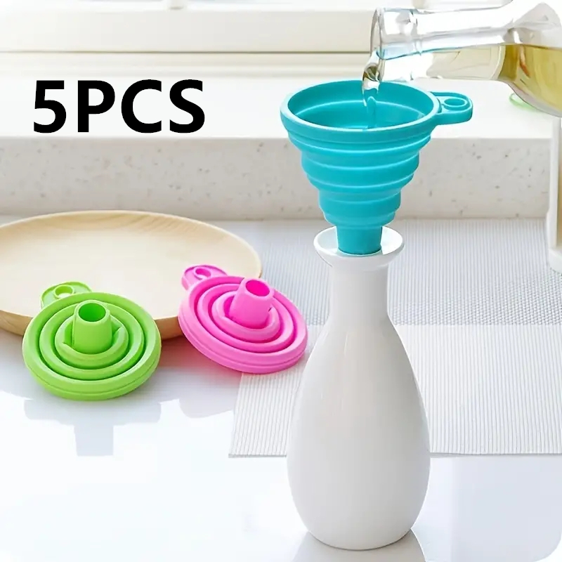 Kitchen Gadgets Small - Silikon-Klapptrichter, multifunktional, tragbar, Mini-Küche, einziehbar, Ölleck,