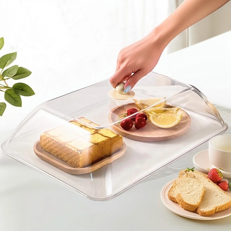 Kitchen Gadgets Organizer - WORTHBUY Wiederverwendbare Lebensmittelabdeckung aus Kunststoff, transparent,