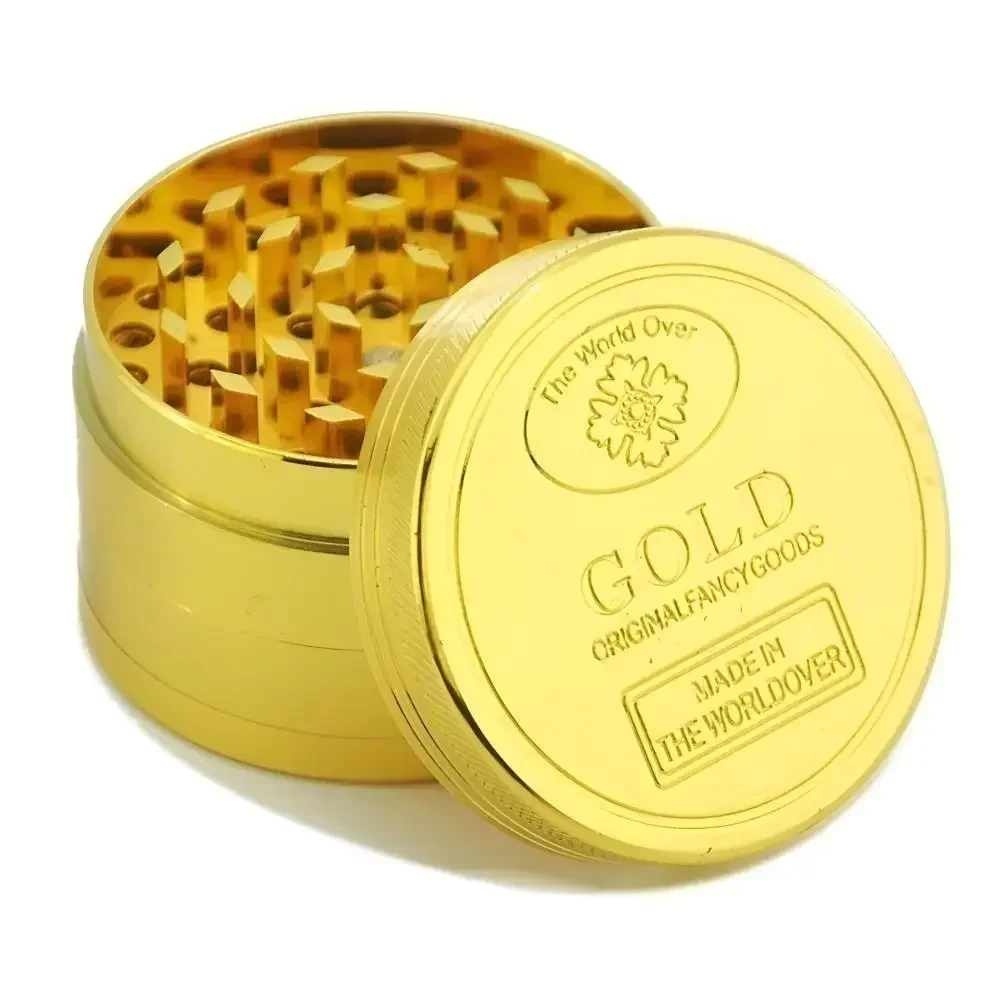 Kitchen Gadgets Gold - Kräutermühle 3/4 Teile Zinklegierung 40mm Tabakzerkleinerer