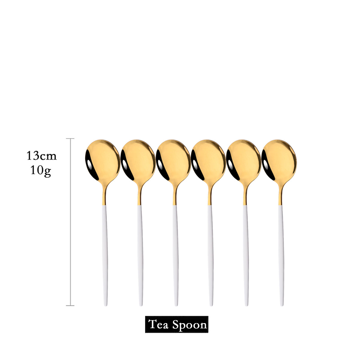 Kitchen Gadgets Gold - 6Pcs Spiegel Weiß Gold Tee Löffel
