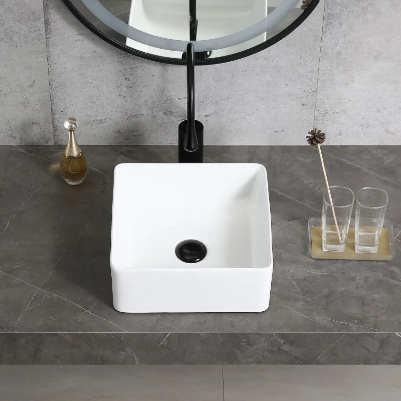 Kitchen Gadgets Luxury - Quadratisches weißes Luxus-Waschbecken für Badezimmer –