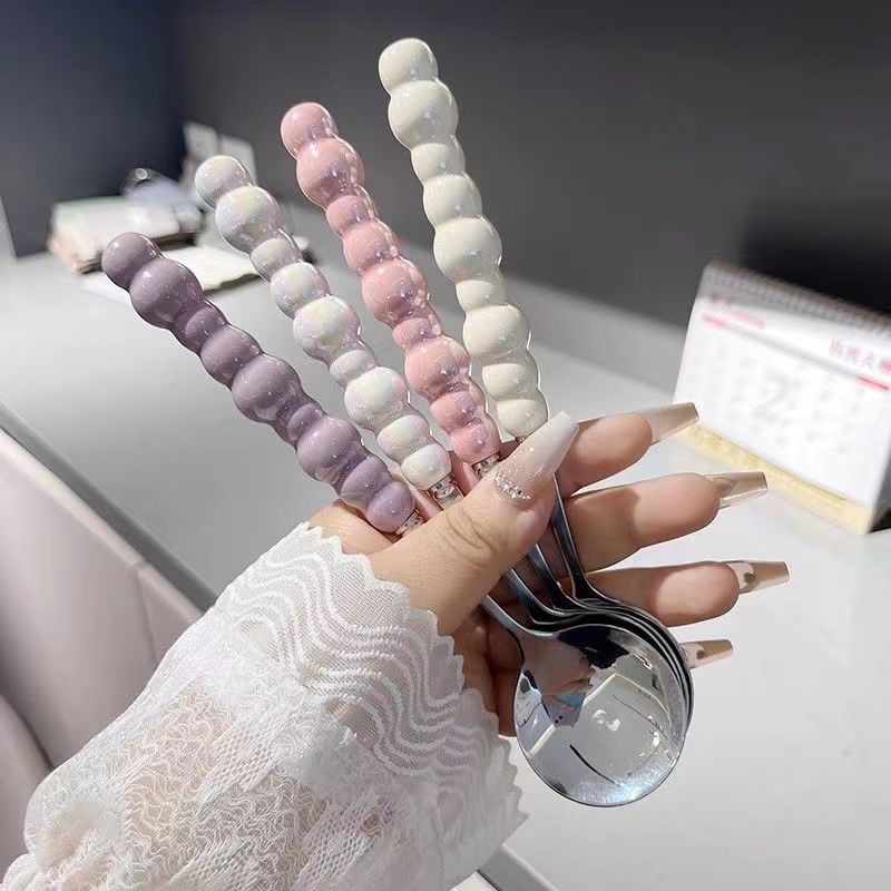 Quirky Kitchen Gadgets - Perlen griff Löffel Edelstahl Rühr löffel