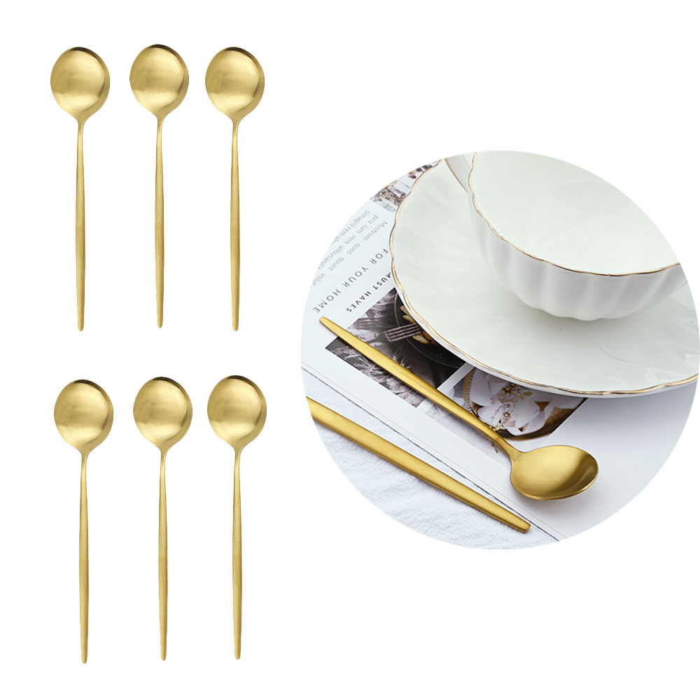 Kitchen Gadgets Gold - 6Pcs Matte Edelstahl Teelöffel Für Dessert