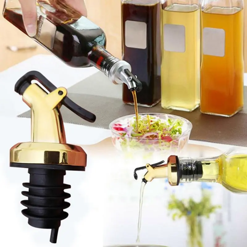 Kitchen Gadgets Gold - Goldene Olivenöl-Ausgießer, Öl- und Essigflaschenverschluss, Ausgießer
