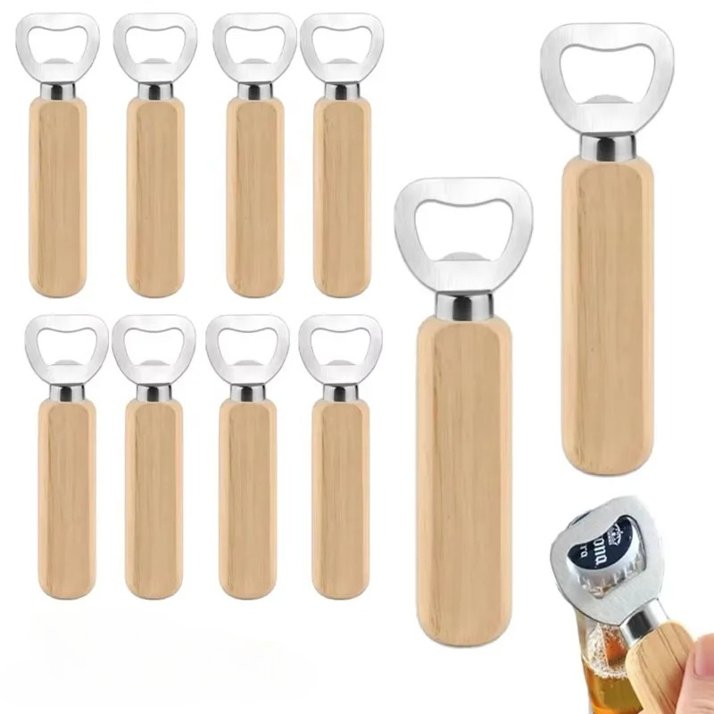 Kitchen Gadgets For Gifts - Edelstahl-Holz-Flaschenöffner für Zuhause, Küche, Bar, Restaurant,