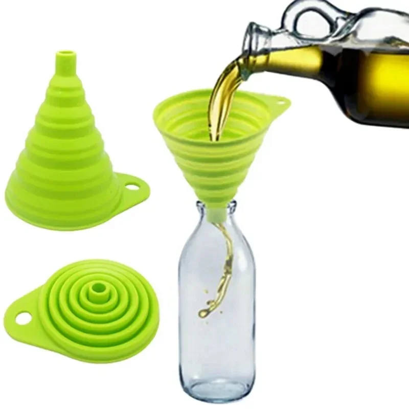 Kitchen Gadgets Small - 1/4 Stück Silikon-Zusammenklappbarer Trichter, Faltbares Küchenwerkzeug