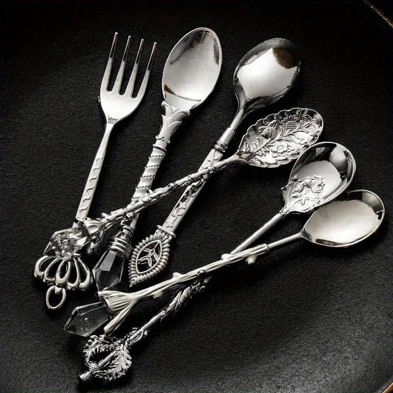 Kitchen Gadgets Gold - 6 stücke Vintage Löffel Gabel Königlichen