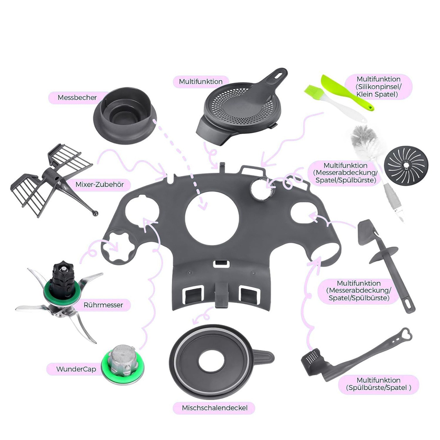 Kitchen Gadgets Thermomix - Multifunktionales Küchen-Aufbewahrungsregal Organizer-Ständer Kompatibel mit Thermomix