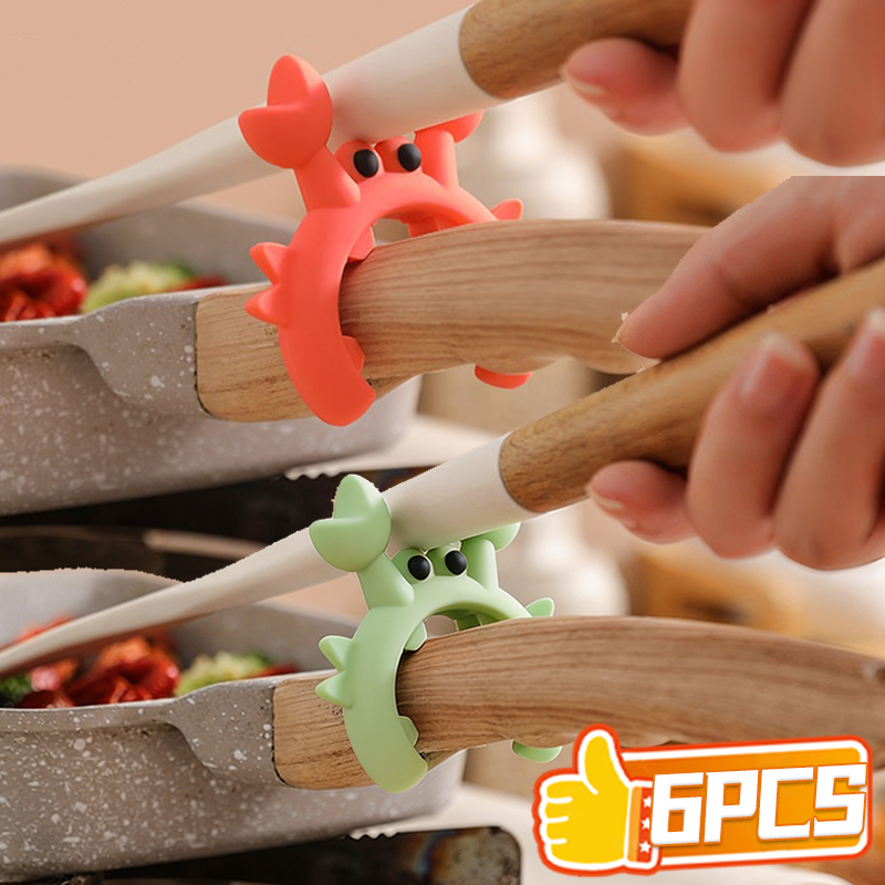 Kitchen Gadgets For Small Kitchens - Silikon-Spatelhalter Multifunktionaler Spatelhalter Kleiner Krabben-Clip Anti-Verbrühungs-Überlaufschutz