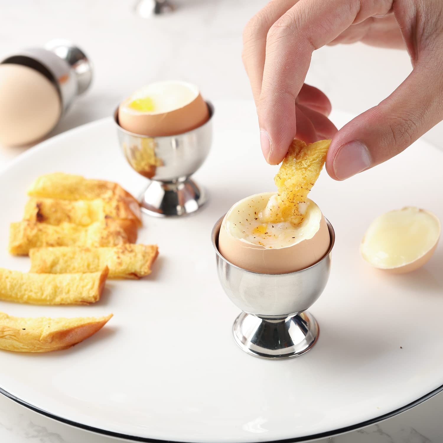 Eierbecher-Set aus Edelstahl,  – Kitchen Gadgets For Gifts Bewertung und Preis